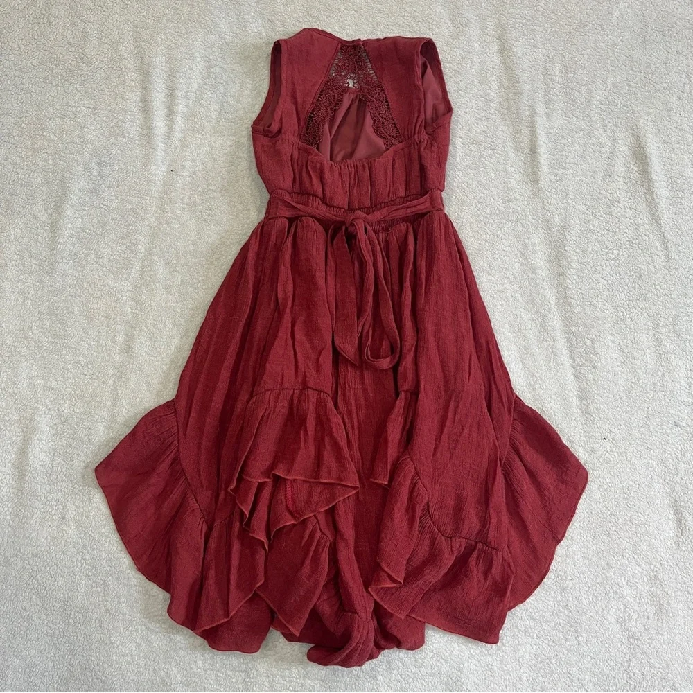 Joyfolie Mia Joy Girls Flowy Tiered Lace Gemma Dress in Mesa Rose Size 4